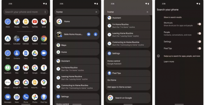 Android 12 Beta 5 toi käyttöön uuden hakutoiminnon koko laitteen sisällöstä. Pixel-puhelimissa se löytyy toistaiseksi sovellusvalikon kautta. Kuva: Android Authority.