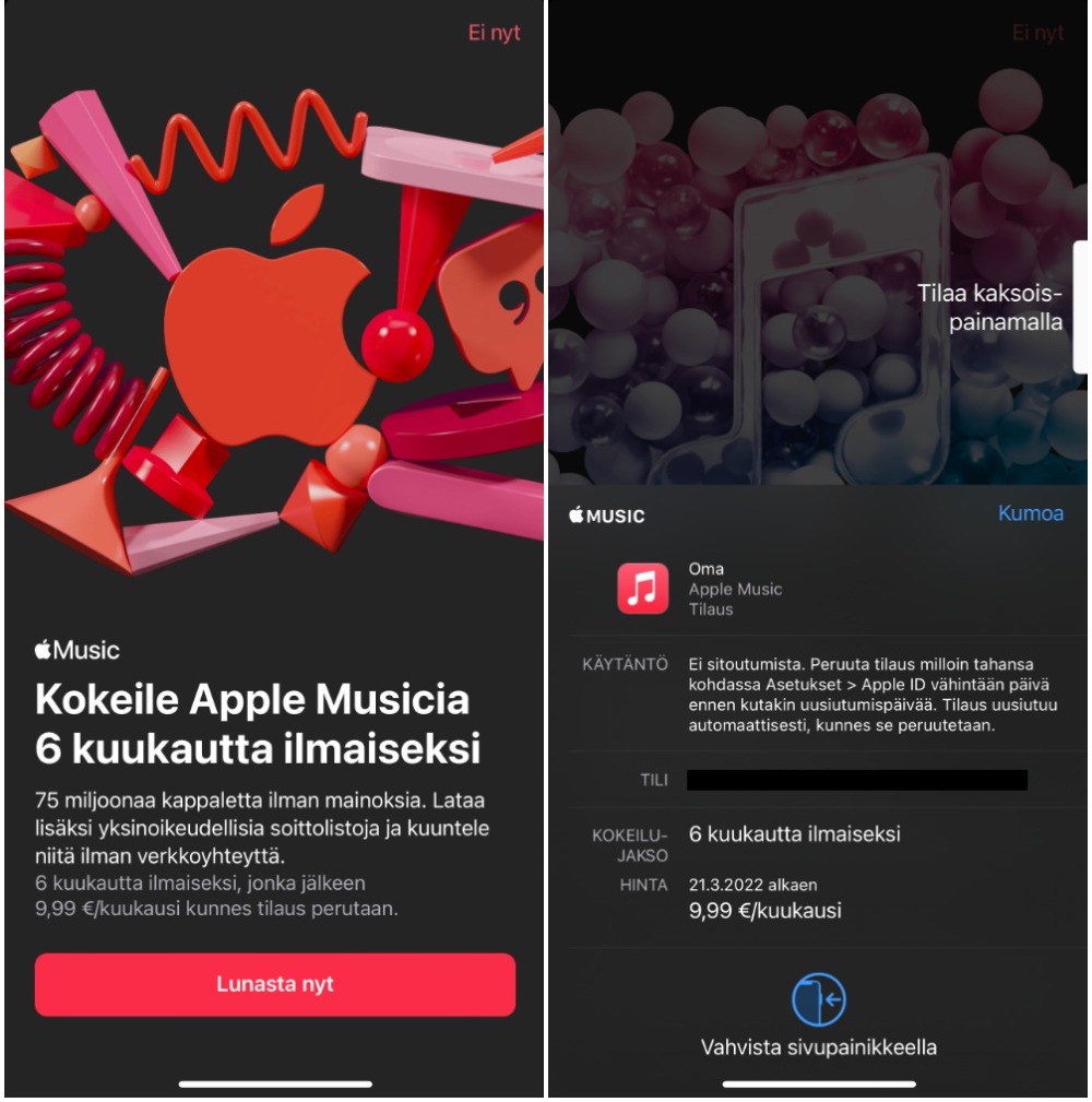 Apple tarjoaa nyt kuuden kuukauden ilmaisen kokeilun Apple Music -musiikkipalveluun.