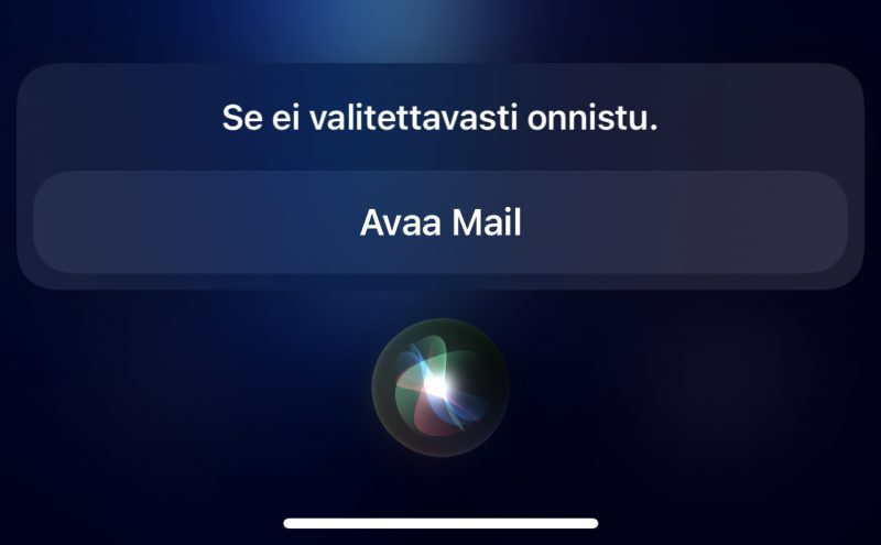 Applen Siri ei osaa enää esimerkiksi lähettää sähköposteja.