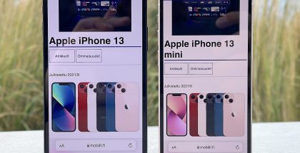 iPhone 13:ssa on 6,1 tuuman ja iPhone 13 minissä 5,4 tuuman näyttö.
