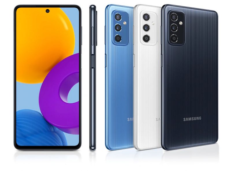 Samsung Galaxy M52 5G:n värivaihtoehdot.
