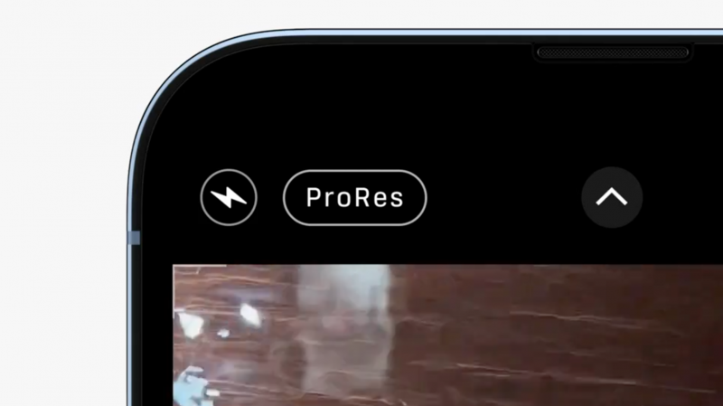 ProRes-valinta Applen Kamera-sovelluksessa.