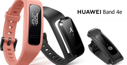 Huawei Band 4e Activen musta ja korallinpunainen värivaihtoehto.