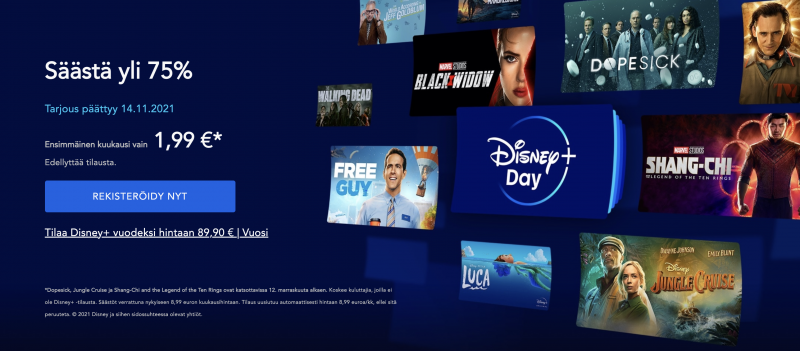 Disney+ on nyt saatavilla tarjoushintaan kuukaudeksi Disney+ Day -päivän ympärillä.