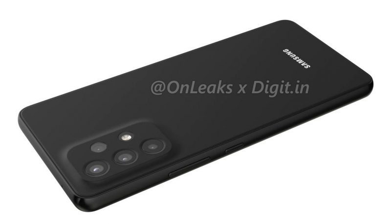 Samsung Galaxy A53 5G mustana. Kuva: OnLeaks / Digit.in.