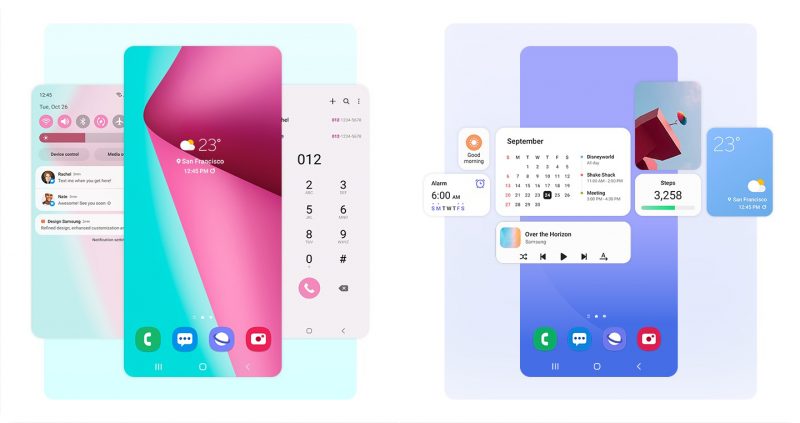 Samsung One UI 4 trae un nuevo sistema de color de tema dinámico, así como nuevos tipos de widgets, por ejemplo.