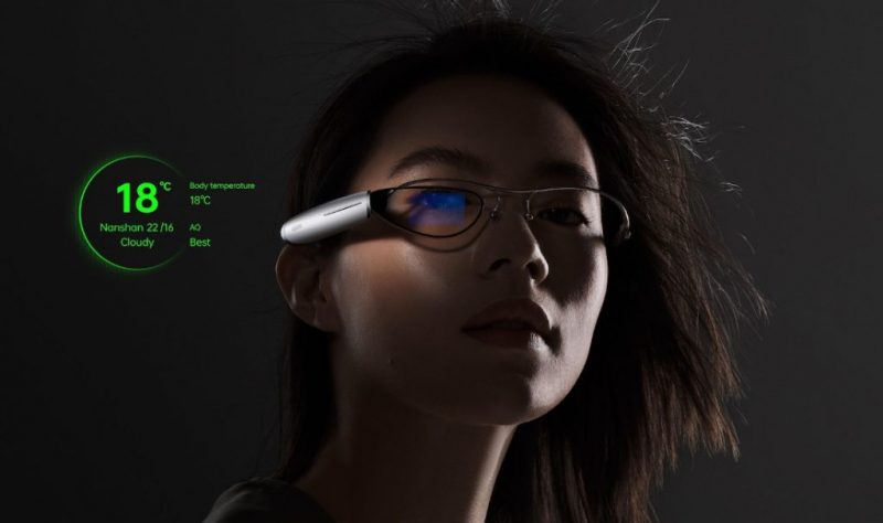 Oppo Air Glass tuo näkökenttään keskeisiä tietoja.