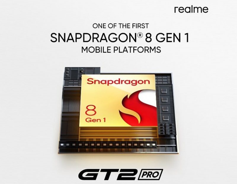 Realme GT 2 Prossa on Snapdragon 8 Gen 1 -järjestelmäpiiri.