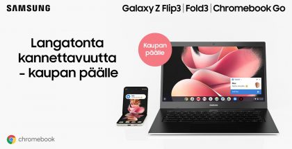 Samsung Galaxy Z Flip3 5G:n ja Galaxy Z Fold3 5G:n ostajat saavat kaupan päälle Galaxy Chromebook Go -läppärin.