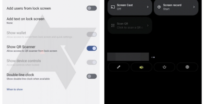 Android 13 tuo QR-koodilukijan kätevästi saataville vakio-Androidissa. Kuvat: Android Police.