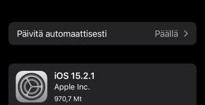 iOS 15.2.1 on nyt ladattavissa.