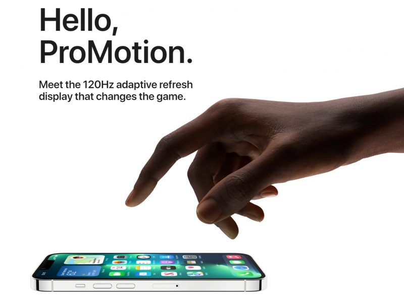 iPhone 13 Pro -puhelimet sisältävät ProMotion-näytön.