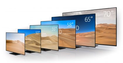 Nokia QLED Smart TV -televisiot viidessä eri koossa.