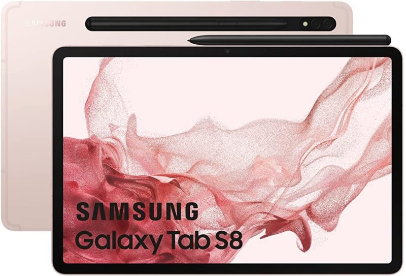 Samsung Galaxy Tab S8, pinkki. Kuva: Amazon.