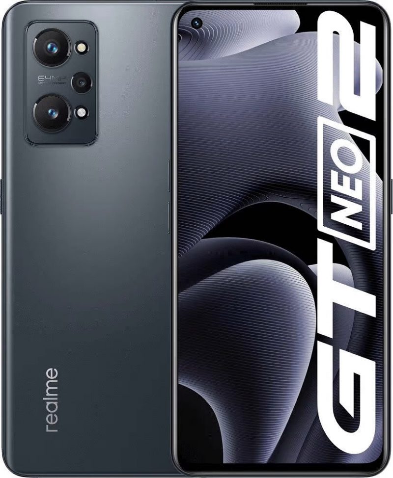 Realme GT Neo2, musta.