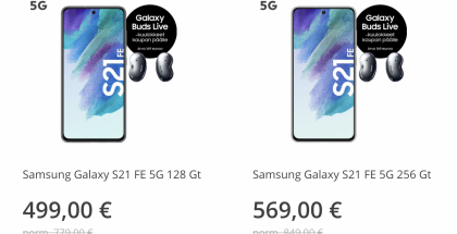 Samsung Galaxy S21 FE 5G:n saa Elisalta reippaalla peräti 280 euron alennuksella.