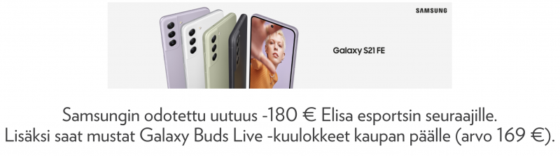 Näin Elisa mainostaa Galaxy S21 FE -tarjoustaan.