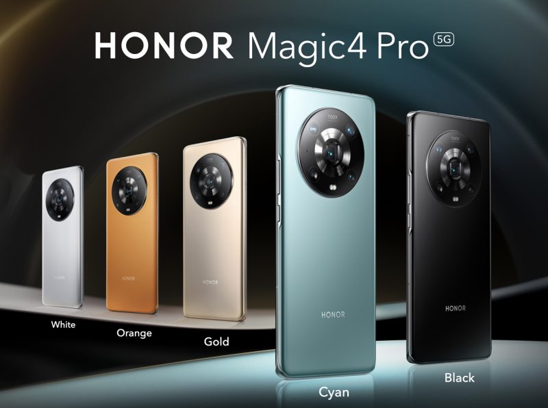 Honor Magic4 Pron eri tyylivaihtoehdot.