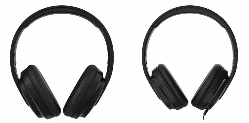 Nokia Wireless Headphones ja Nokia Wired Headphones mustana.