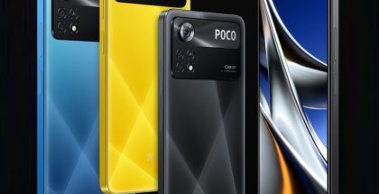 Kuvassa Poco X4 Pro 5G eri värivaihtoehtoina.