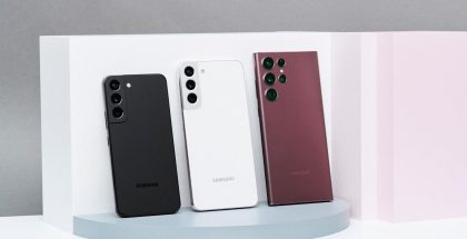 Kuvassa Samsung Galaxy S22, Galaxy S22+ ja Galaxy S22 Ultra.