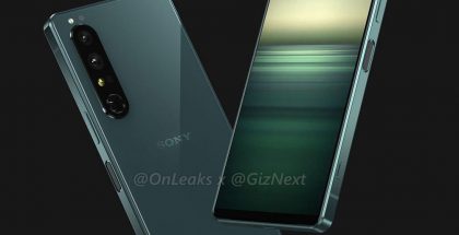 Sony Xperia 1 IV:n mallinnos. Kuva: OnLeaks / GizNext.
