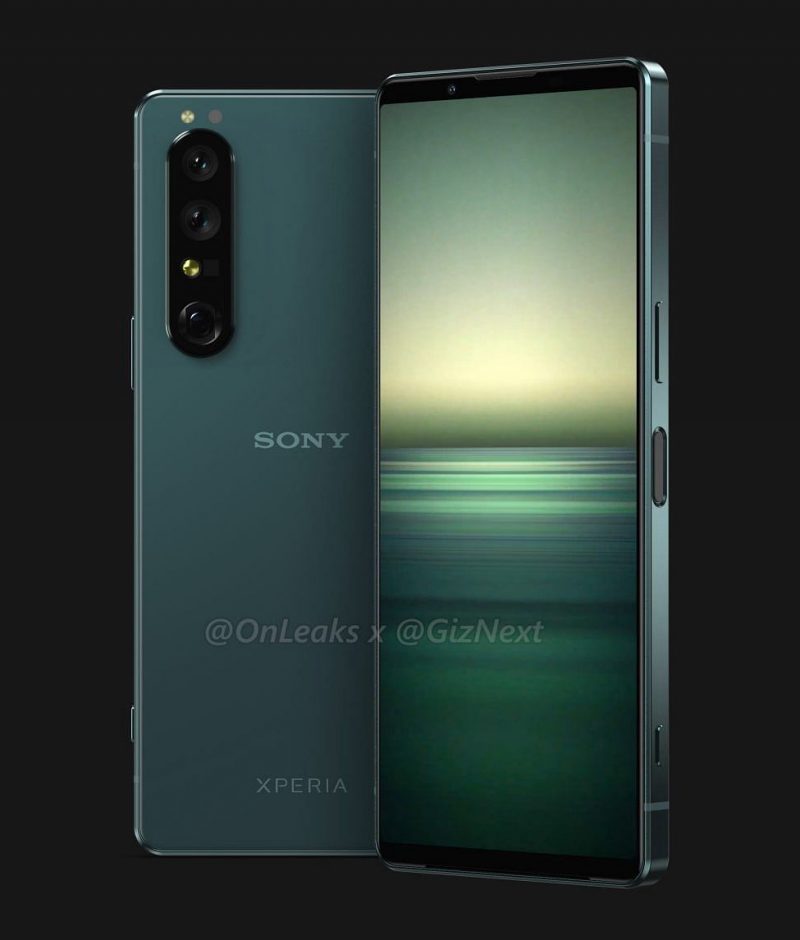 Sony Xperia 1 IV:n mallinnos. Kuva: OnLeaks / GizNext.