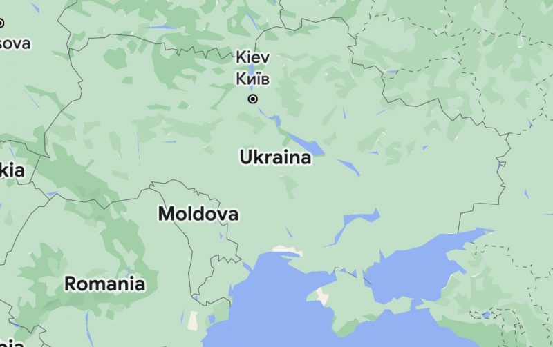 Ukraina Google Mapsissa.