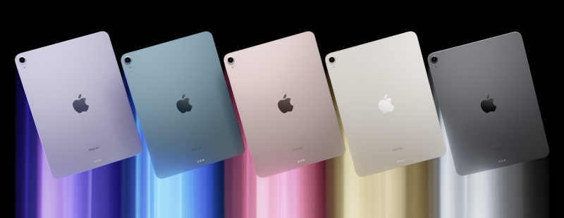 Uuden iPad Airin värivaihtoehdot.