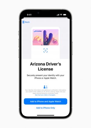 Arizonassa saa nyt lisättyä ajokortin ja osavaltion henkilökortin Applen Lompakko-sovellukseen.