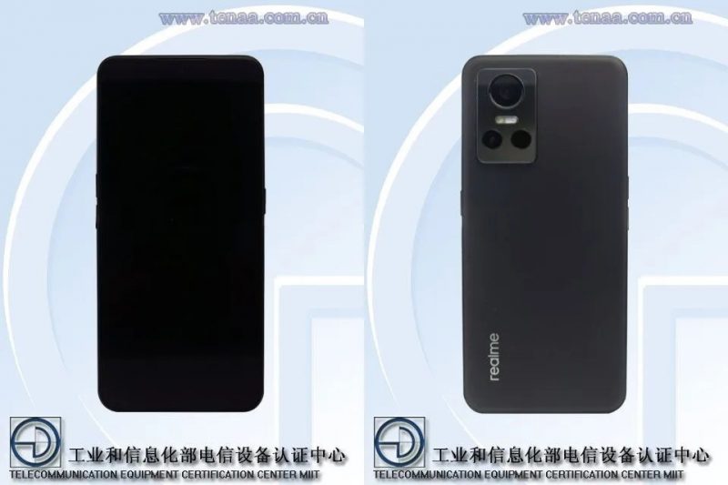 Realme GT Neo 3 kiinalaisen TENAA-viranomaistietokannan kuvissa.