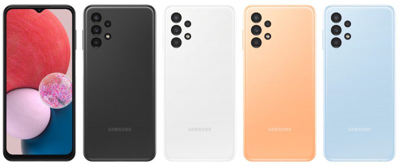 Samsung Galaxy A13 eri väreissä.