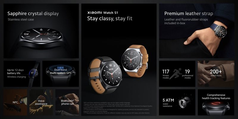 Xiaomi Watch S1:n tiedot.