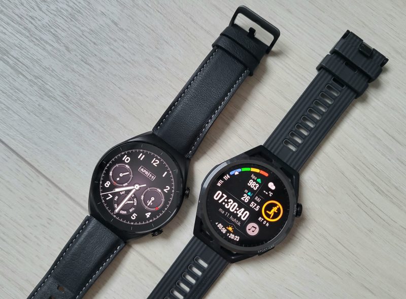 Xiaomi Watch S1 ja treeniominaisuuksiltaan kehittyneempi Huawei Watch GT Runner.