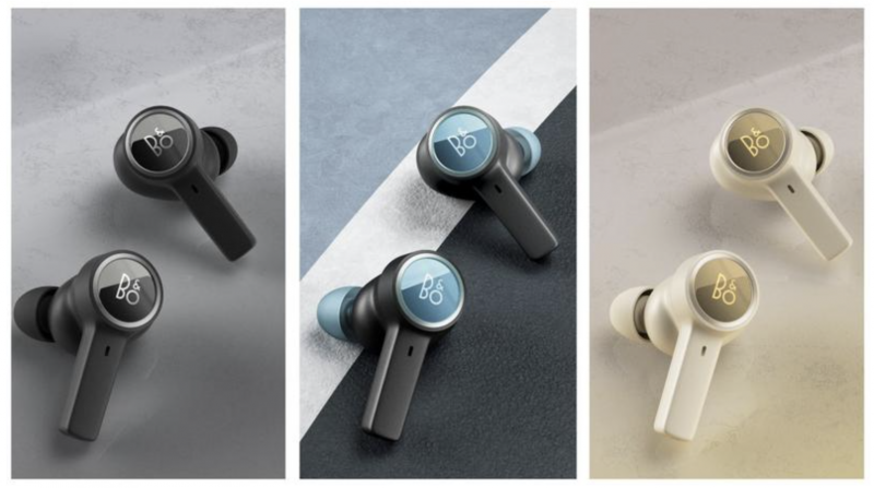 Bang & Olufsen Beoplay EX -kuulokkeet kolmena eri värivaihtoehtona.