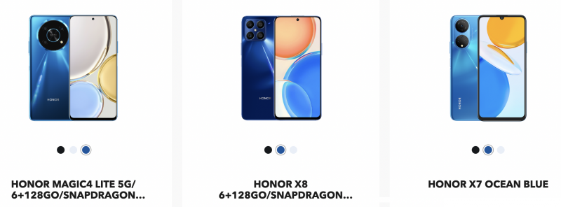 Honor Magic4 Lite, Honor X8 ja Honor X7.