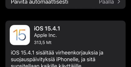 iOS 15.4.1 on nyt ladattavissa.