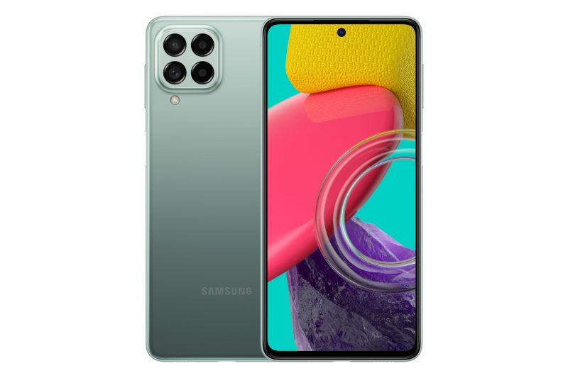 Samsung Galaxy M53 5G vihreänä.
