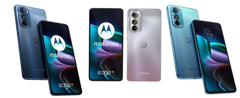 Motorola Edge 30:n värivaihtoehdot.