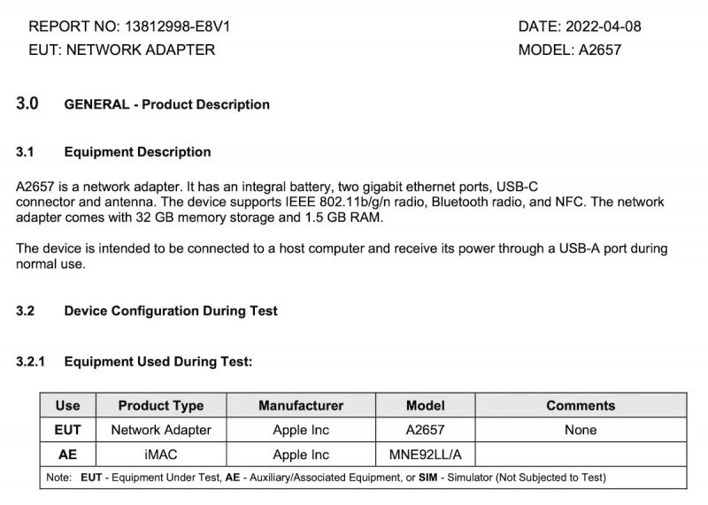Apple Network Adapter päätyi jo FCC:n testiin.