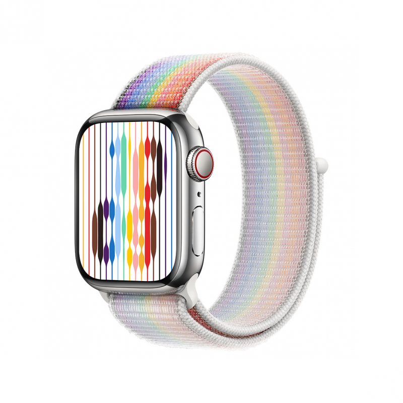 Apple Watch ja Pride Edition Sport Loop ‑ranneke.