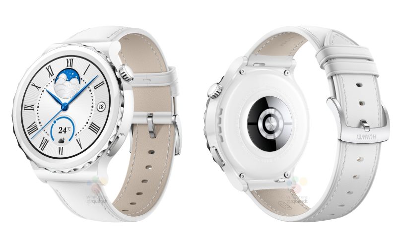 Keraamirunkoinen Huawei Watch GT 3 Pro nahkarannekkeella. Kuvat: WinFuture.de.
