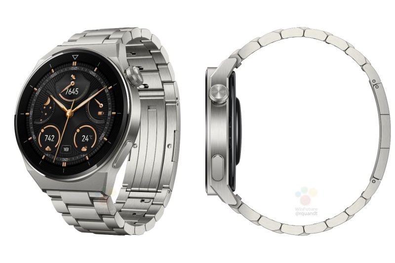 Titaanirunkoinen Huawei Watch GT 3 Pro titaanirannekkeella. Kuvat: WinFuture.de.