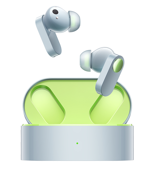 OnePlus Buds N -kuulokkeet hopea-vihreänä värivaihtoehtona.