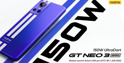 Realme GT Neo 3 -sarjan älypuhelinten globaali lanseeraus tapahtuu 7. kesäkuuta.