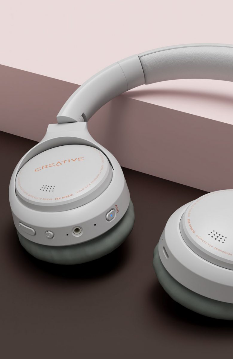 Toisen puolen kuulokekupista löytyvät painikkeet Creative Zen Hybrid -kuulokkeiden hallintaan.