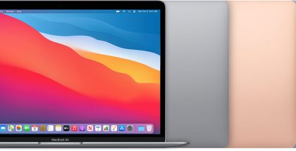 Kuvassa nykyinen, 2020 esitelty MacBook Air M1:llä.