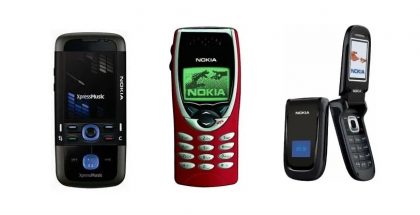 Takavuosien Nokia 5700 XpressMusic, Nokia 8210 ja Nokia 2660, jotka näyttävät toimivan nyt inspiraationa tuleville uutuuksille.