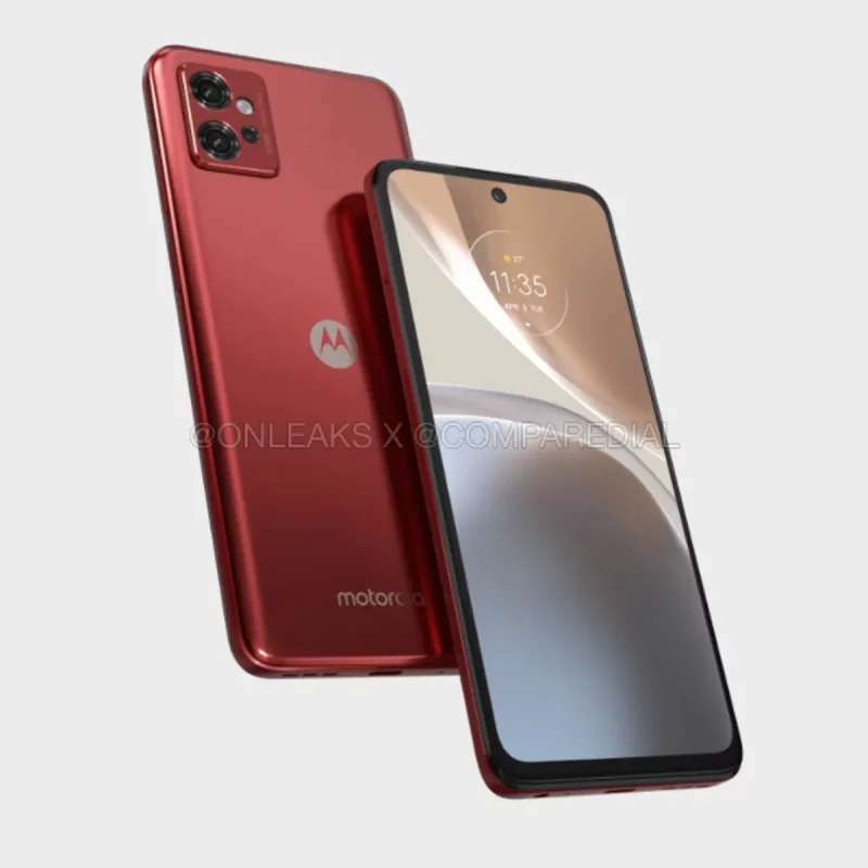 Motorola Moto G32 punaisena. Kuva: OnLeaks / CompareDial.