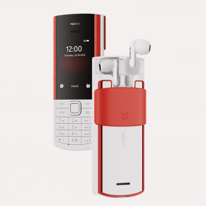 Nokia 5710 XpressAudio, valkoinen/punainen.